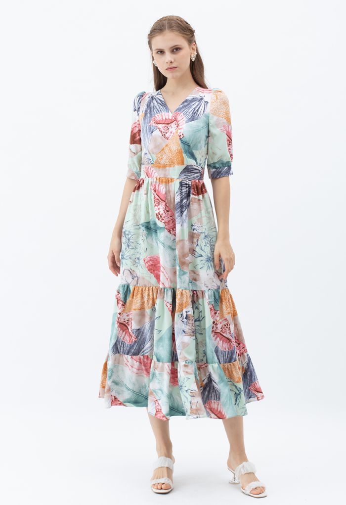 Summer Adventure Wrapped Frilling Maxi Dress