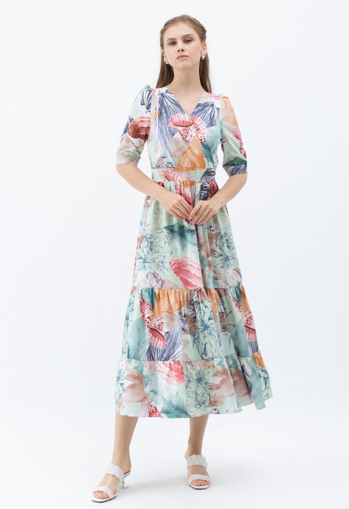 Summer Adventure Wrapped Frilling Maxi Dress