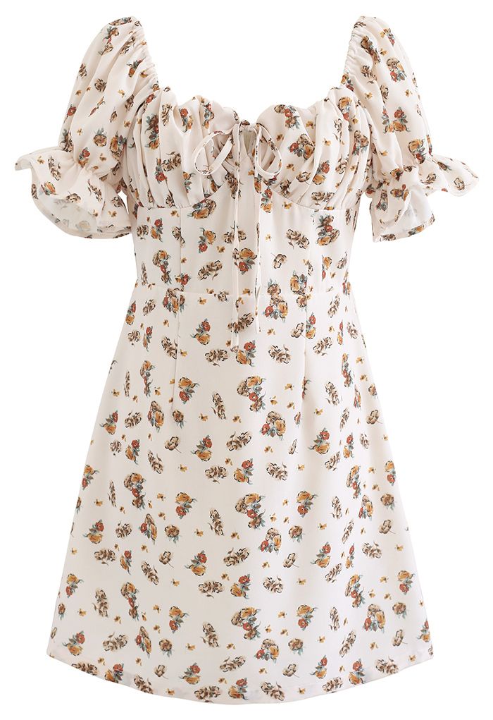 Sweet Floret Printed Mini Dress