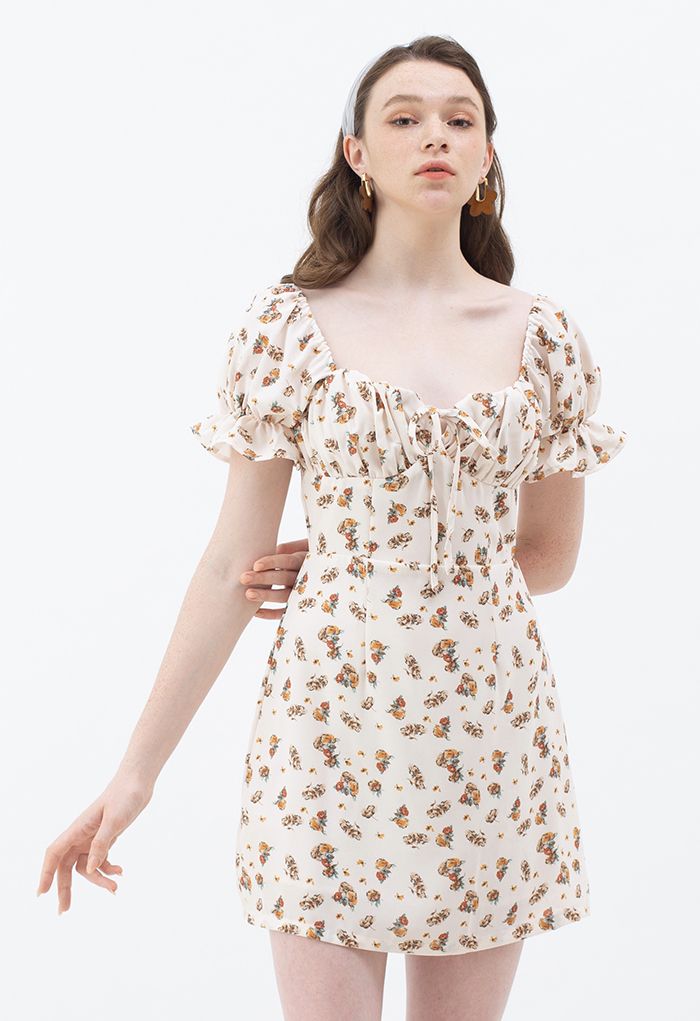 Sweet Floret Printed Mini Dress