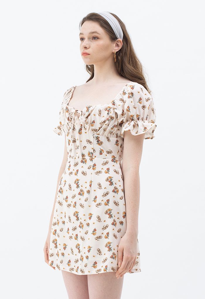 Sweet Floret Printed Mini Dress