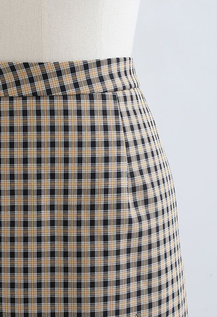 Classy Check Pattern Mini Bud Skirt