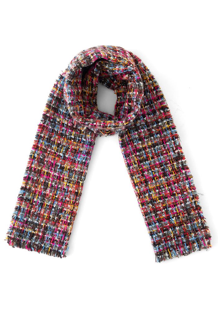 Colorful Tweed Oversized Scarf