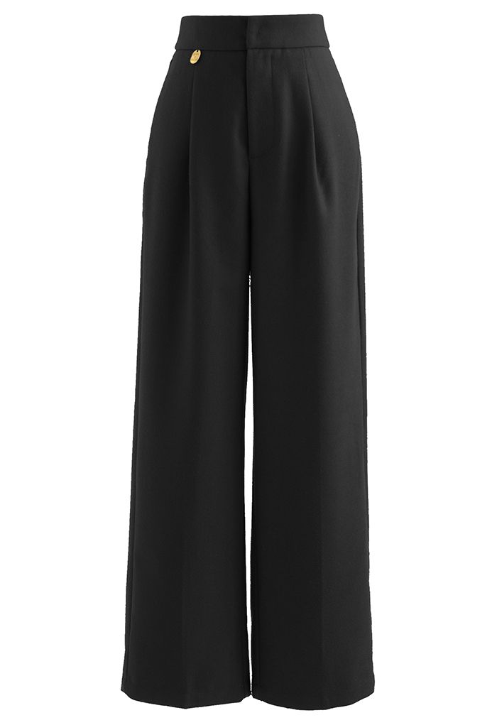 Soft Touch Straight-Leg Pants in Black