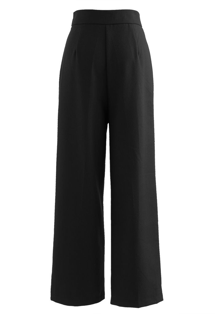 Soft Touch Straight-Leg Pants in Black