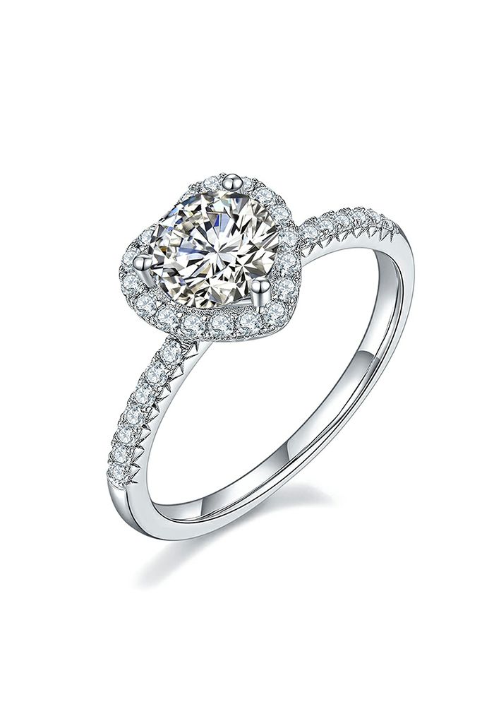 Heart Shape Moissanite Diamond Ring