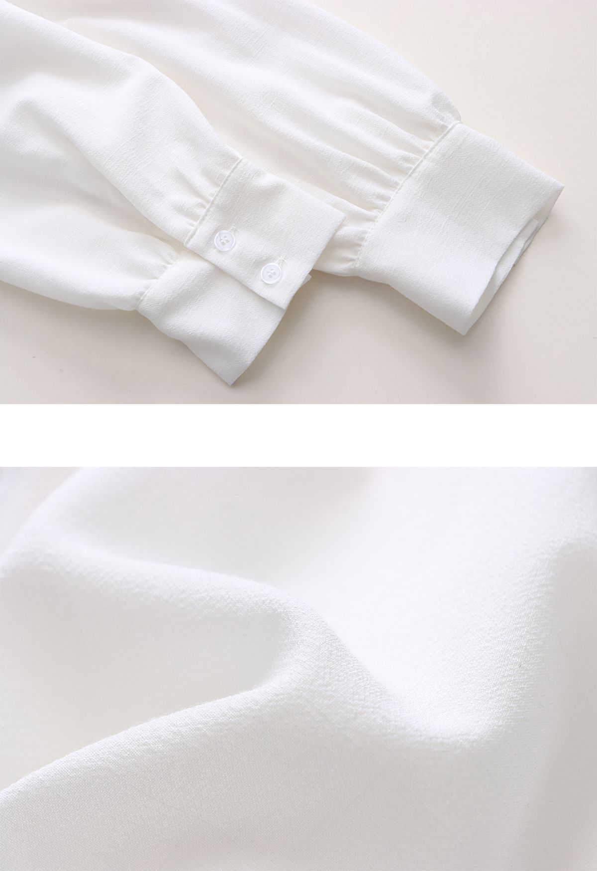 Romantic Ruffle Tie-Neck Chiffon Top in White