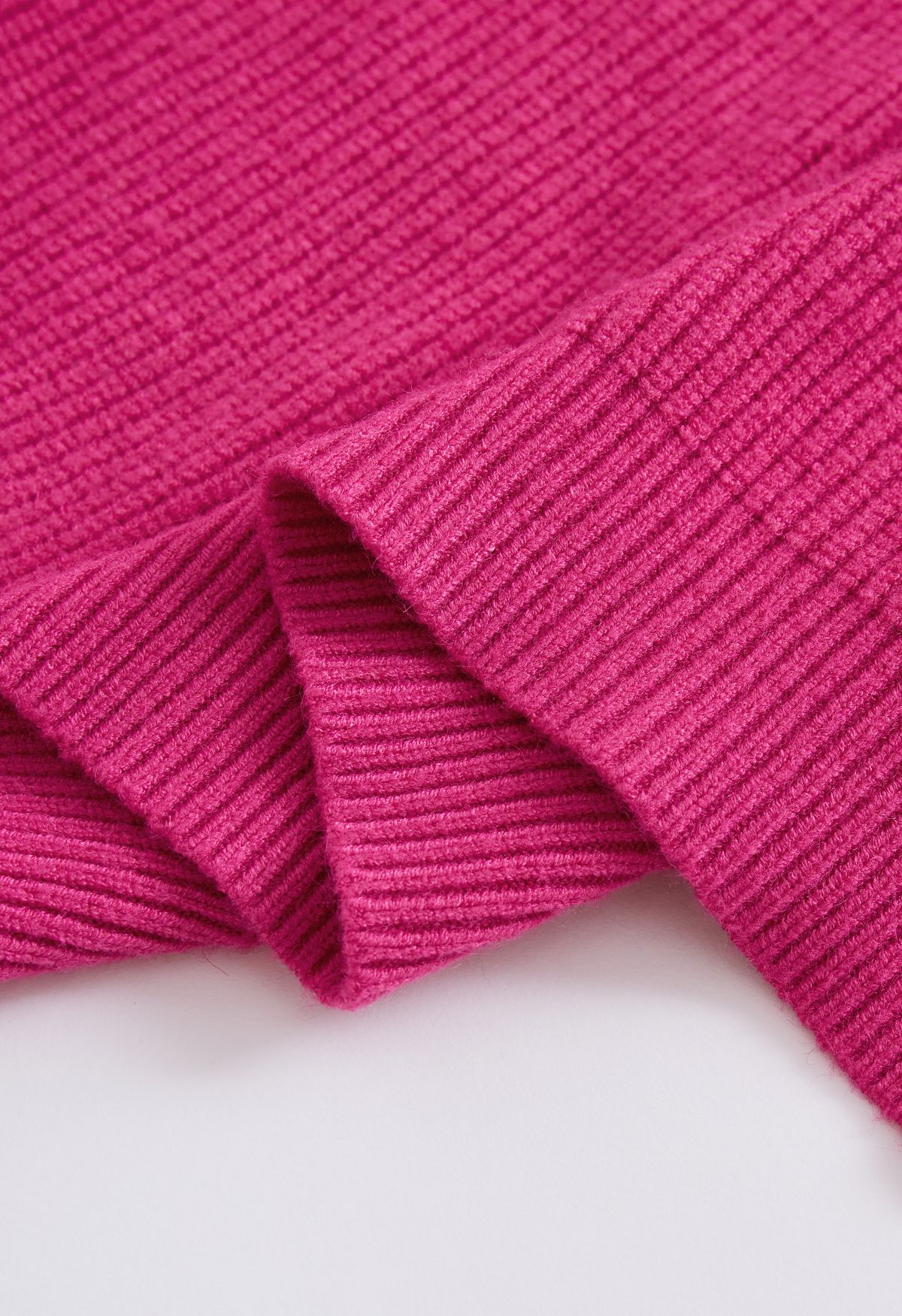 Open Front Longline Knit Cardigan in Hot Pink