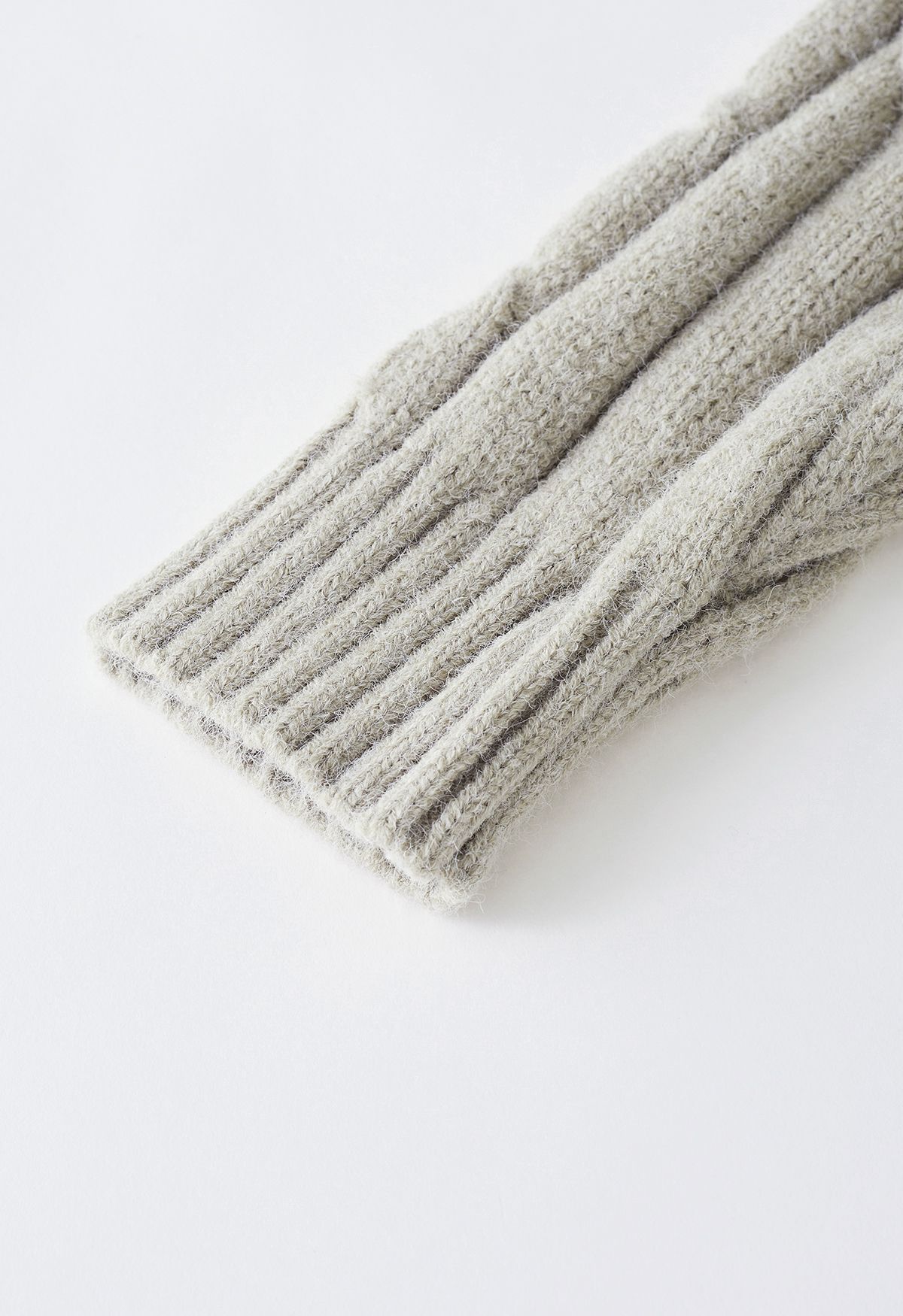 Braid Texture Round Neck Knit Sweater in Sage