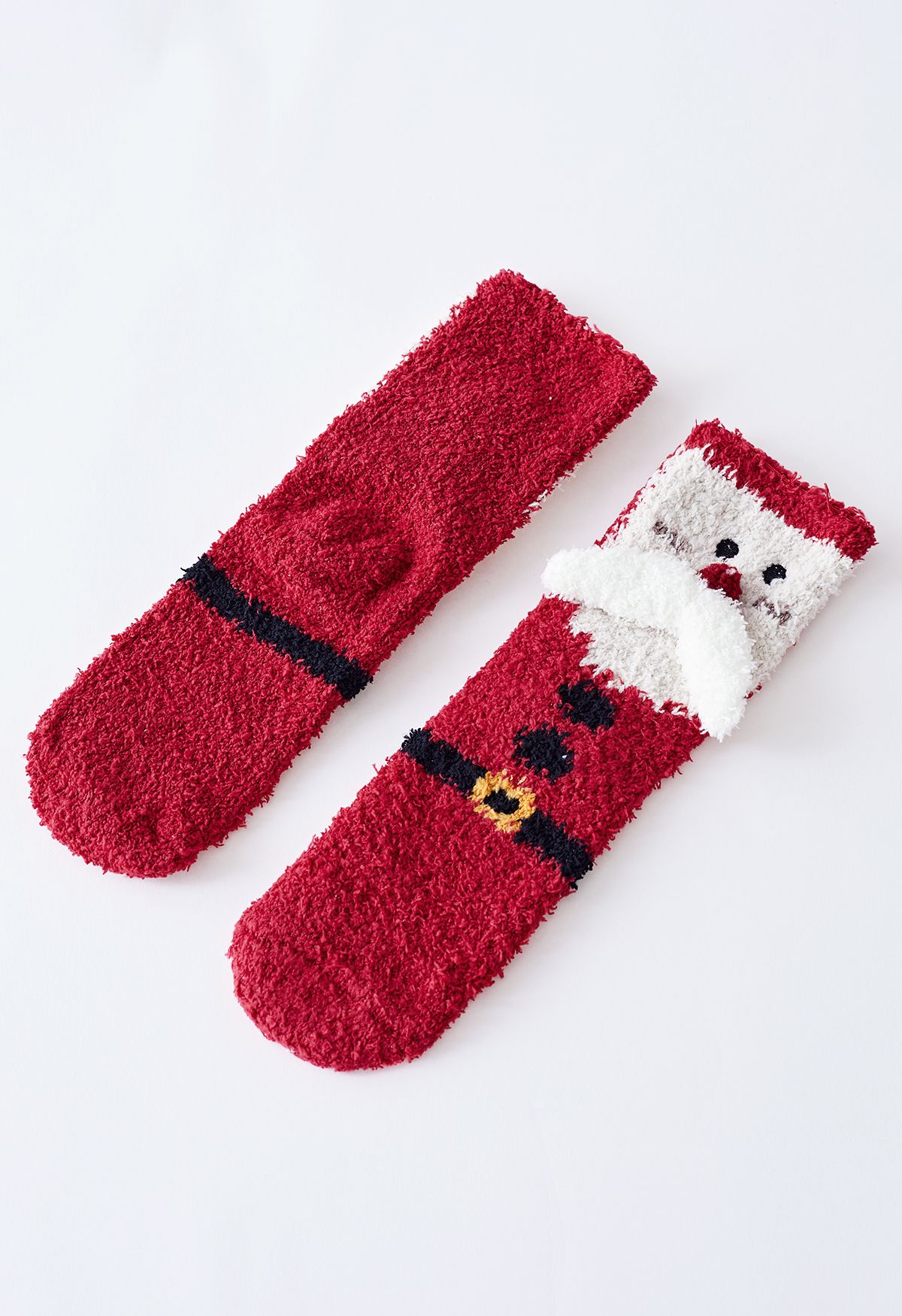 Santa Claus Fuzzy Crew Socks Gift Box 