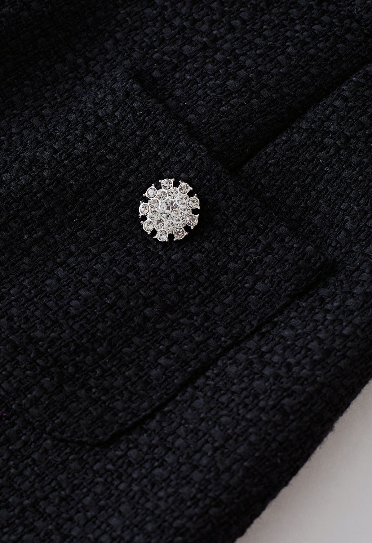 Glaring Snowflake Tweed Mini Skorts in Black