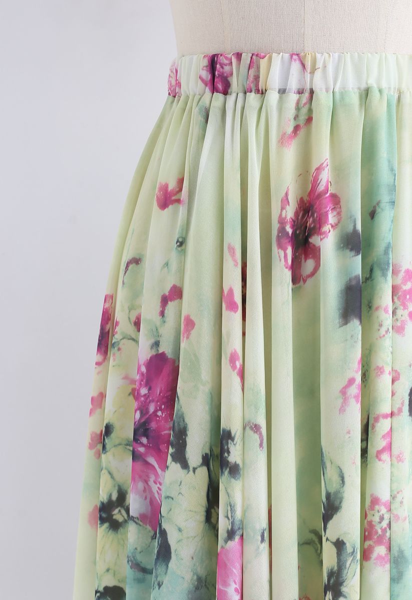 chicwish floral maxi skirt