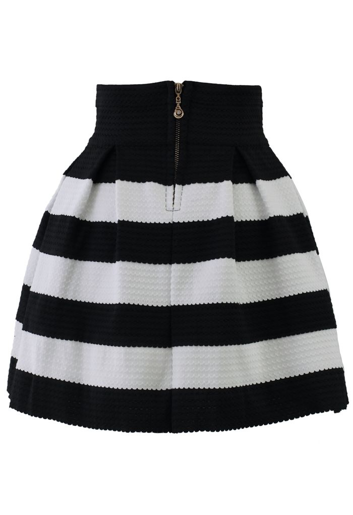 Contrast Stripes A-line Skirt
