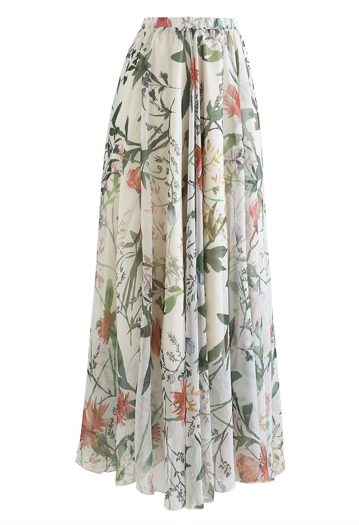Bring the Blossom Floral Maxi Skirt - Retro, Indie and Unique Fashion