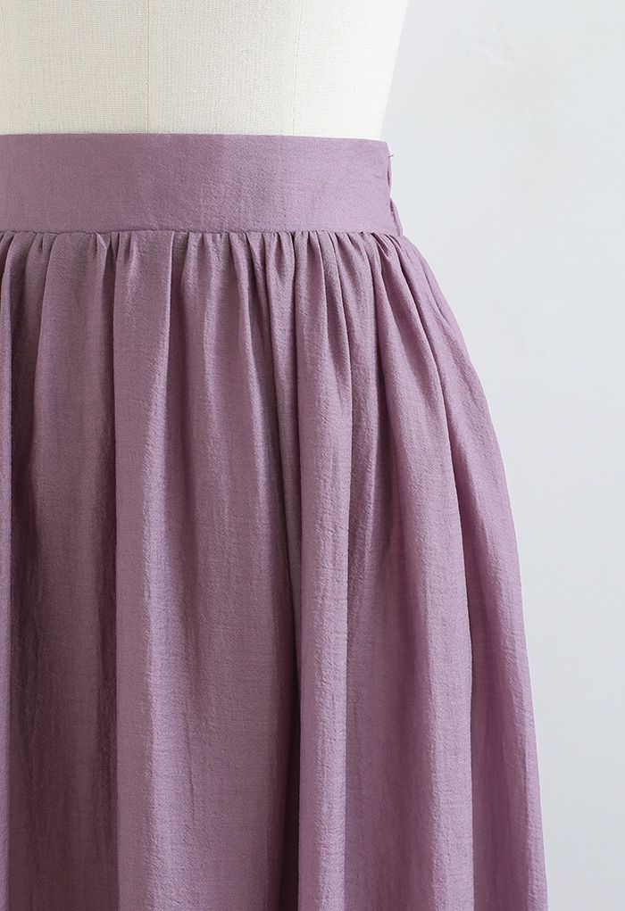 Simplicity Solid Color Textured Skirt in Purple - Retro, Indie and ...