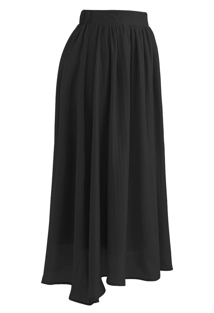 Simplicity Solid Color Textured Skirt in Black