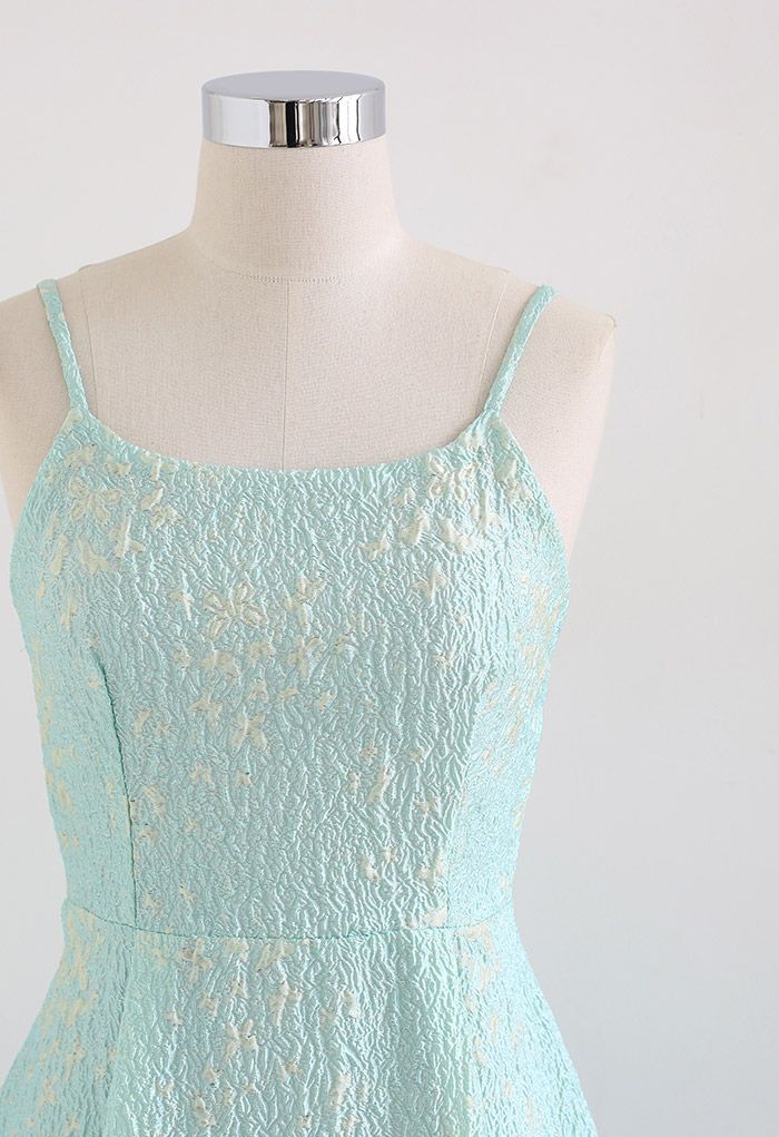 Butterfly Embroidery Embossed Cami Midi Dress