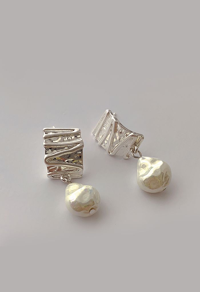 Geometric Square Shell Earrings