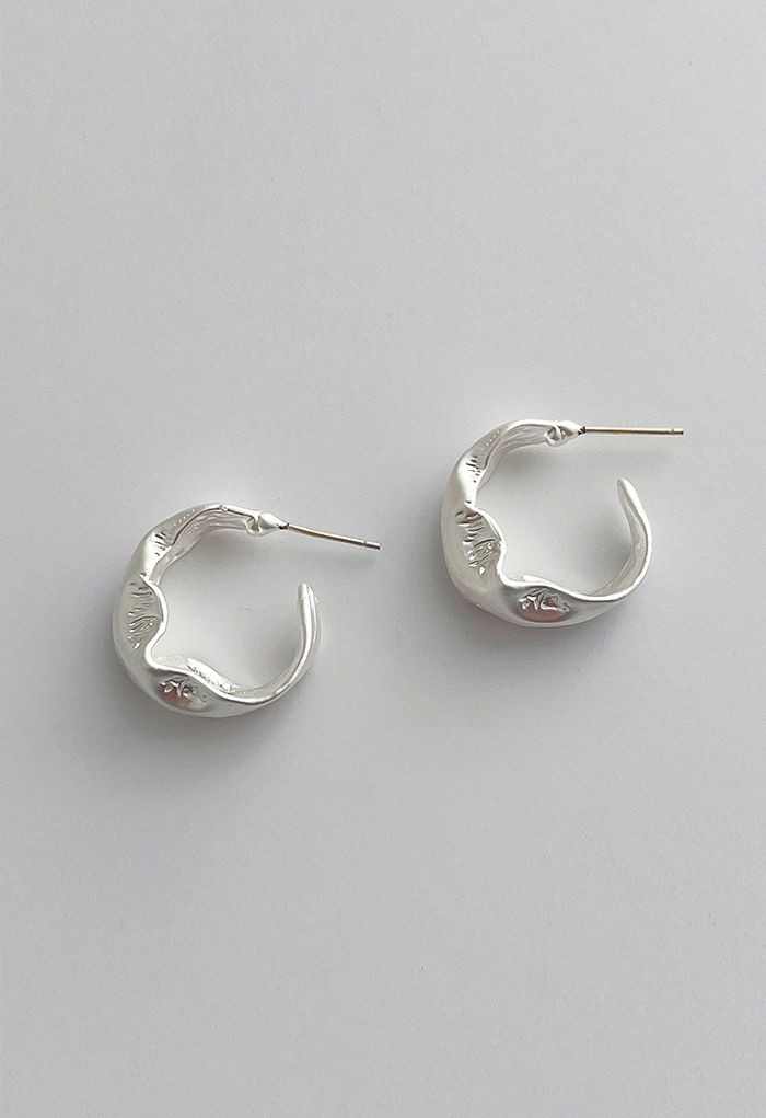 Irregular Shape Embossed Earrings