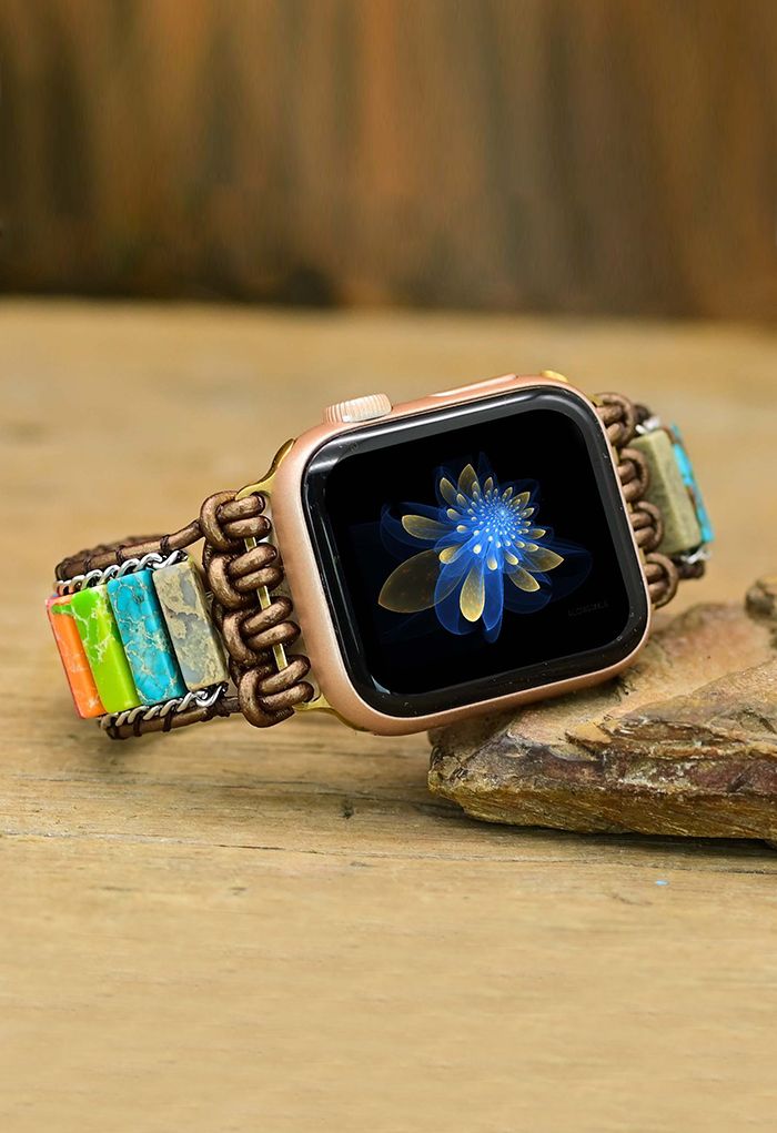 Boho Chic Colorful Natural Stone Watch Strap