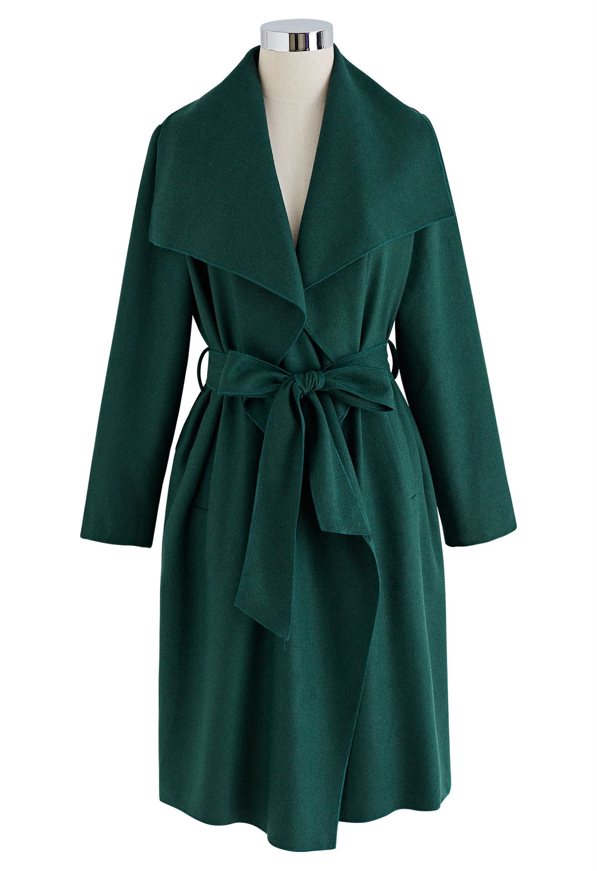 Free Myself Open Front Wool-Blend Coat in Emerald - Retro, Indie and ...