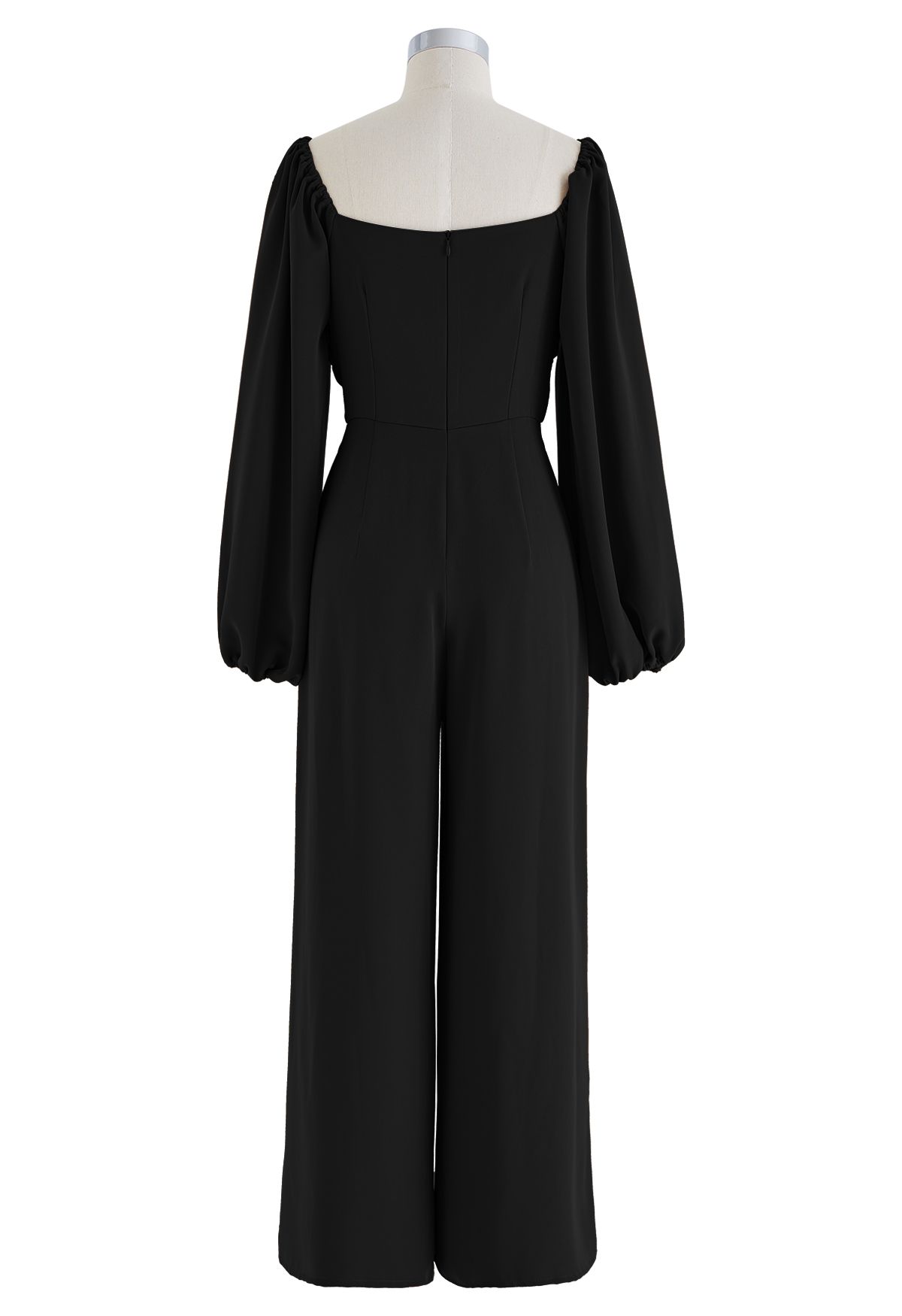 Twisted Front High Waist Jumpsuit in Black