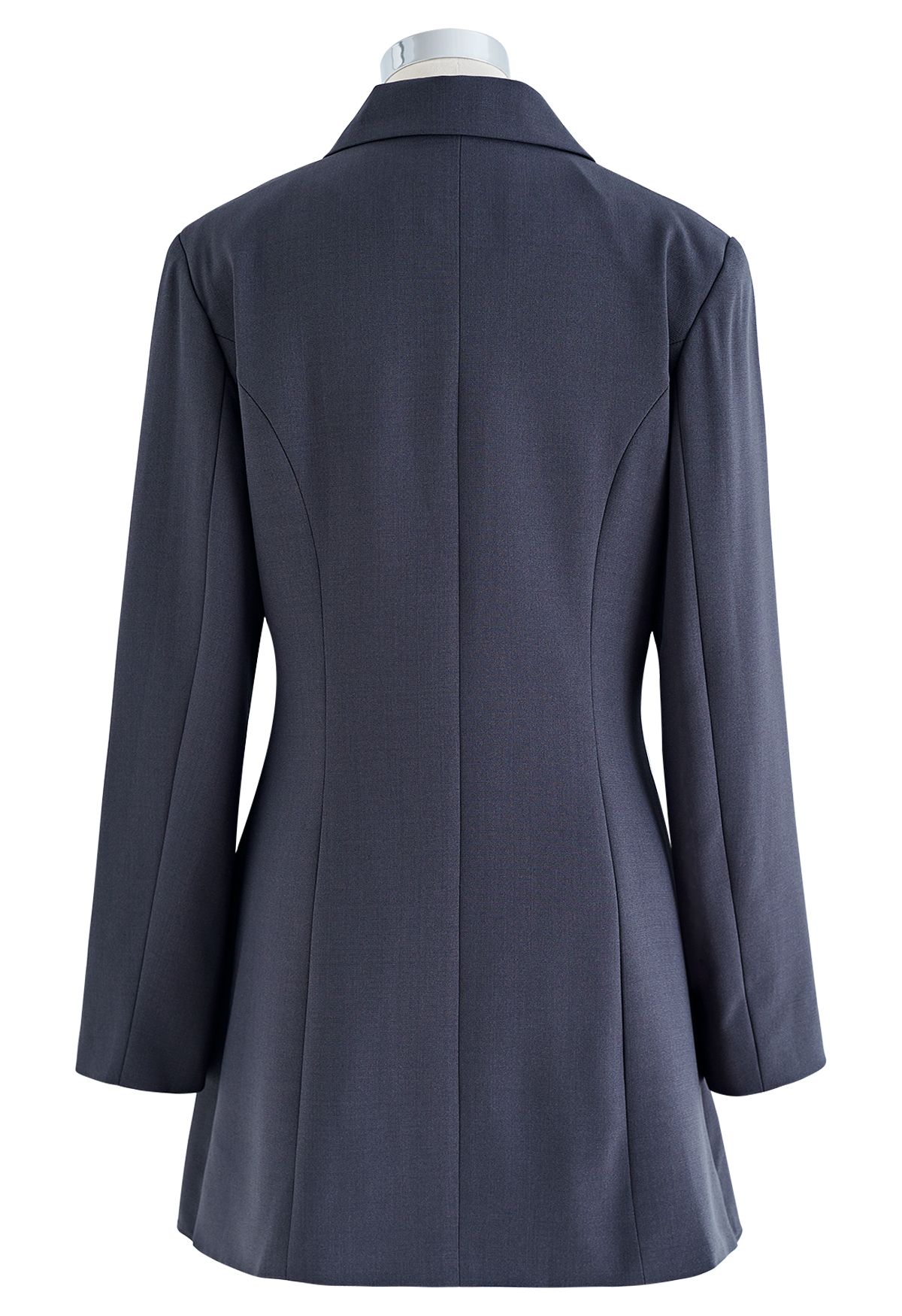 Buttoned Pleated Blazer Dress in Smoke