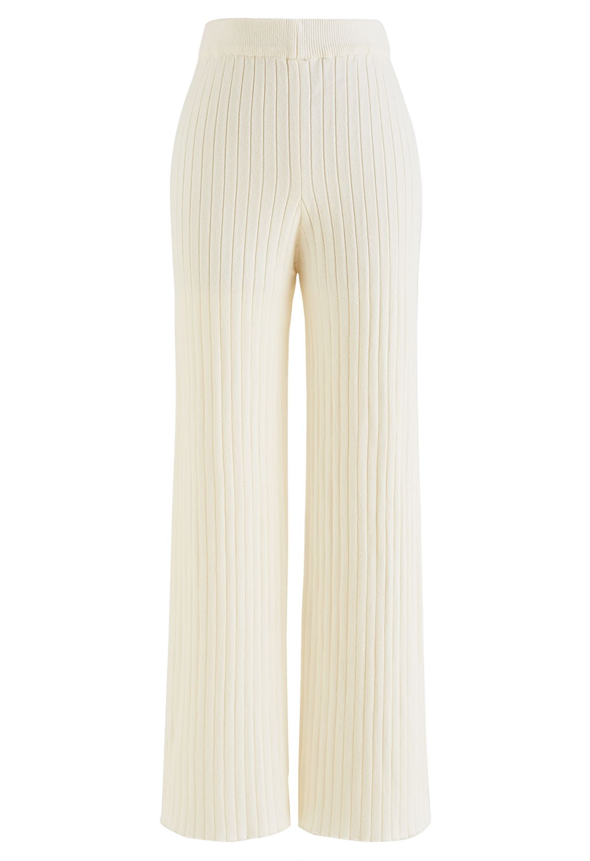 SYDNEY Ribbed Knit Pants - Cream