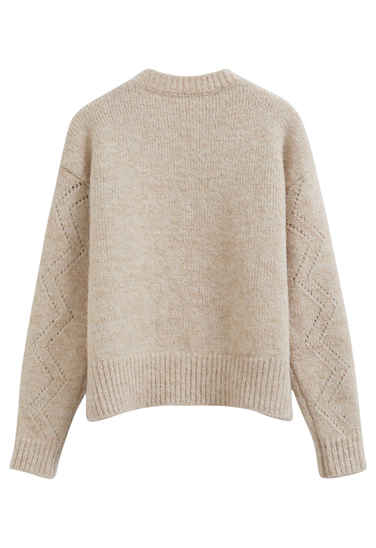 Snug Zigzag Sleeve Knit Sweater