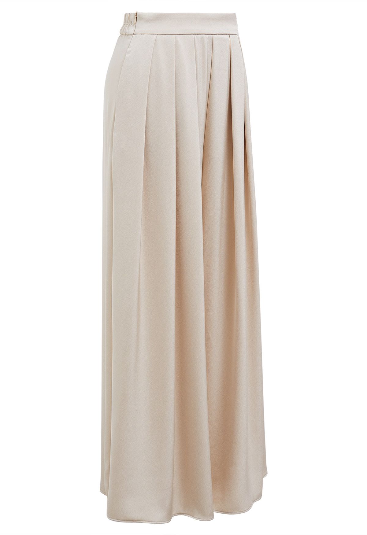 Fanciful Pleats Wide-Leg Pants in Champagne