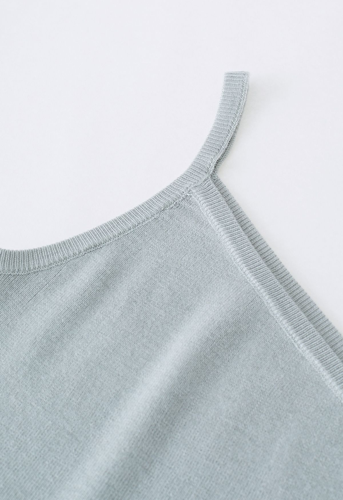 Strappy One-Shoulder Knit Tank Top in Grey