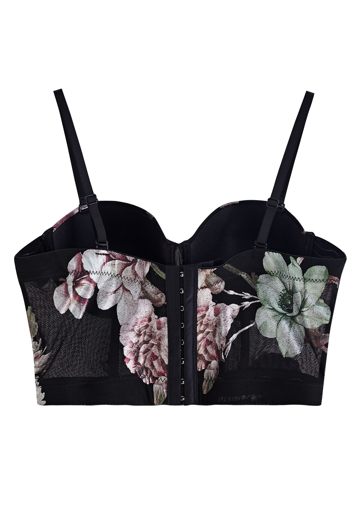Blooming Flower Bustier Crop Top in Black - Retro, Indie and Unique Fashion