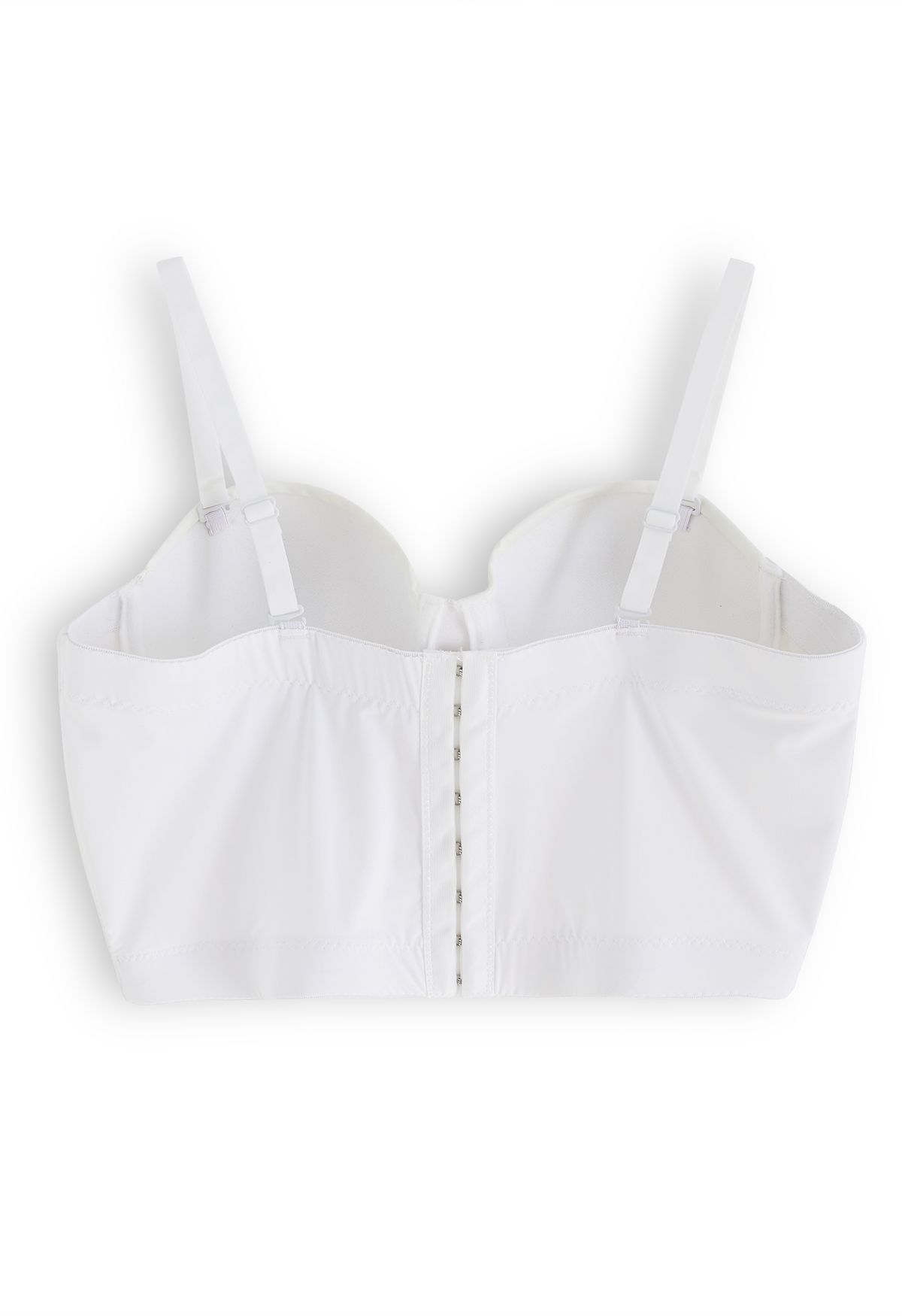 Faux Leather Bustier Crop Top in White