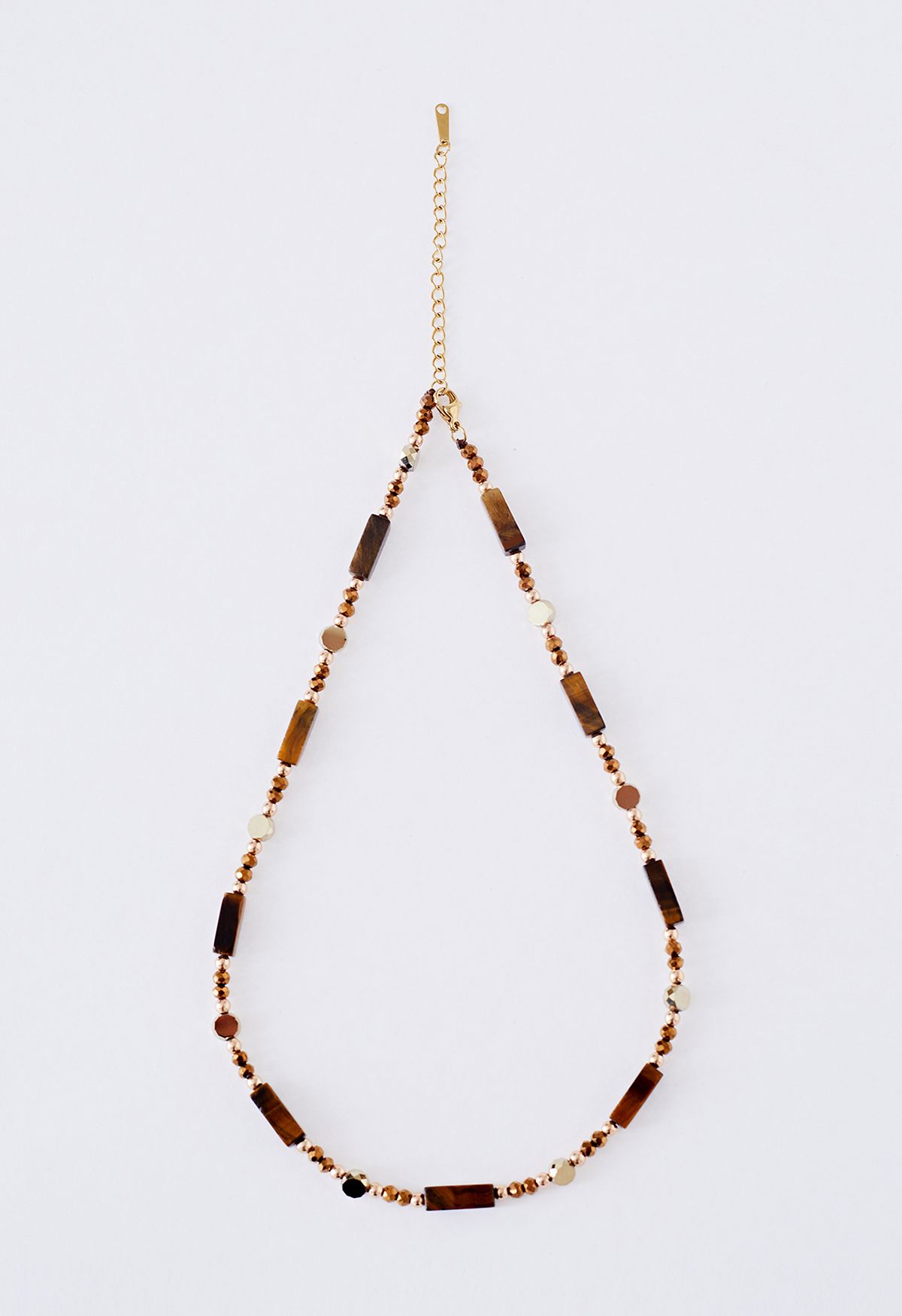 Natural Tiger's Eye Spliced Beaded Necklace