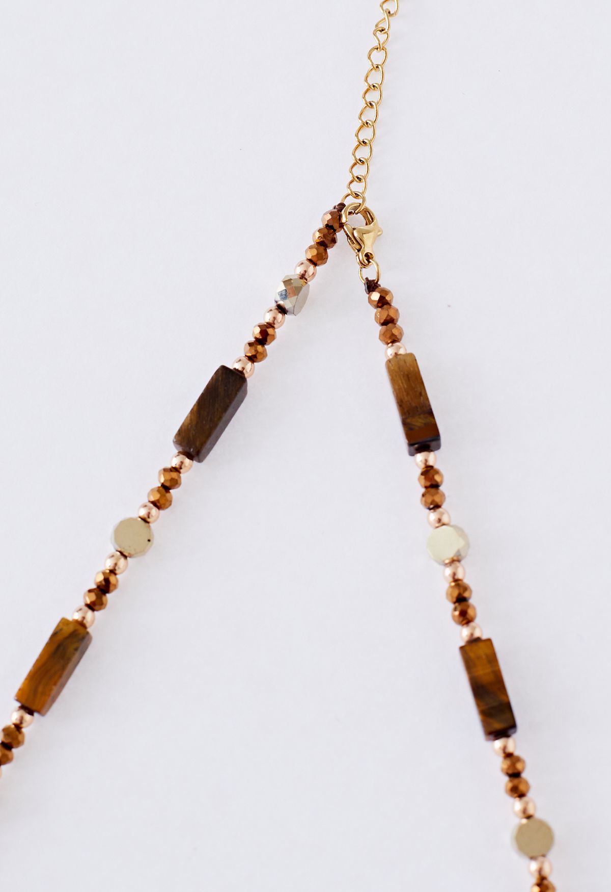 Natural Tiger's Eye Spliced Beaded Necklace