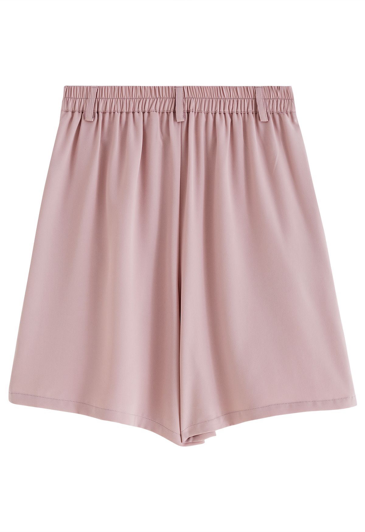 Pleated Detail Side Pockets Shorts in Pink