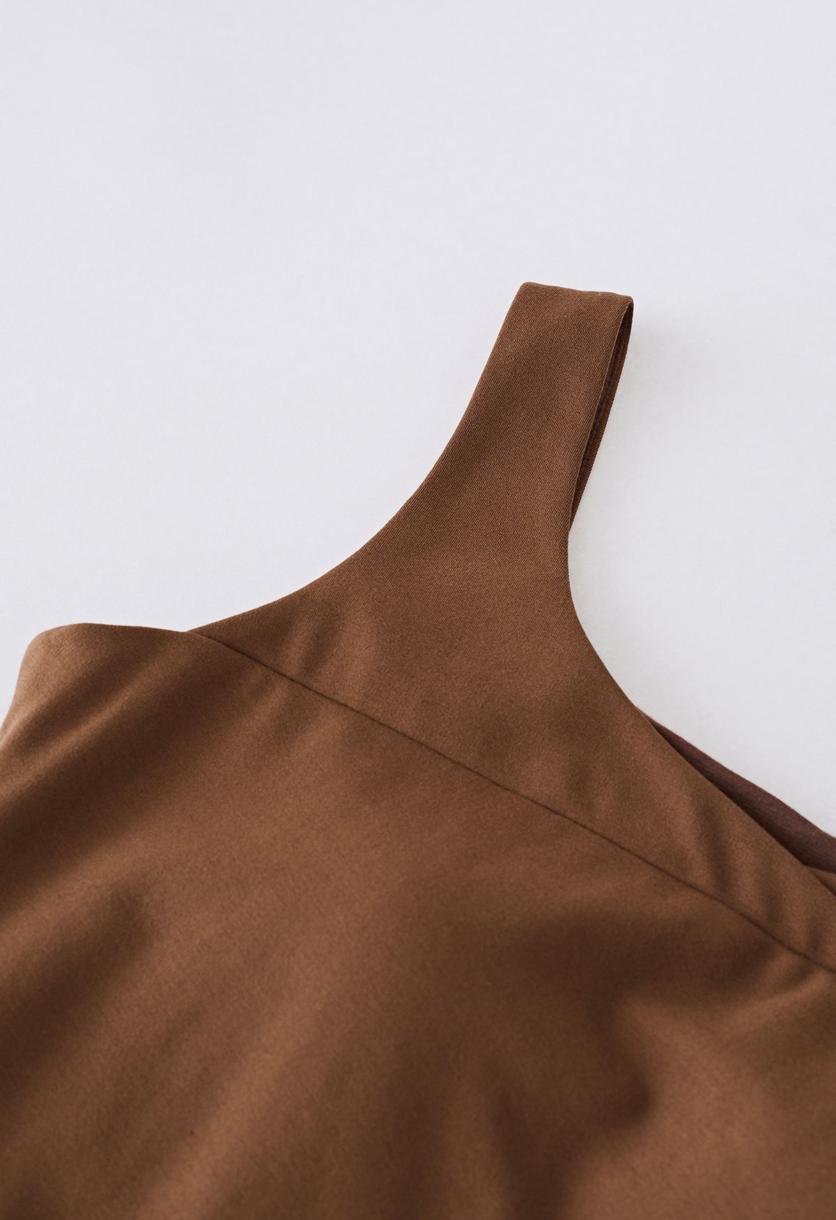 Side Ruched Tank Mini Dress in Rust