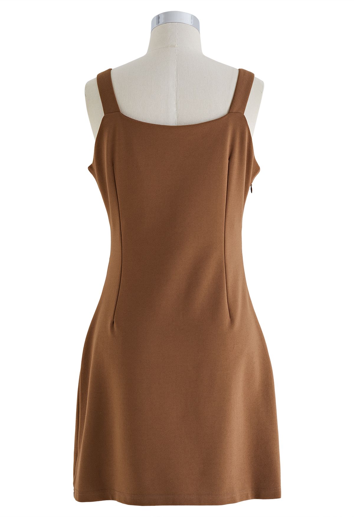 Side Ruched Tank Mini Dress in Rust