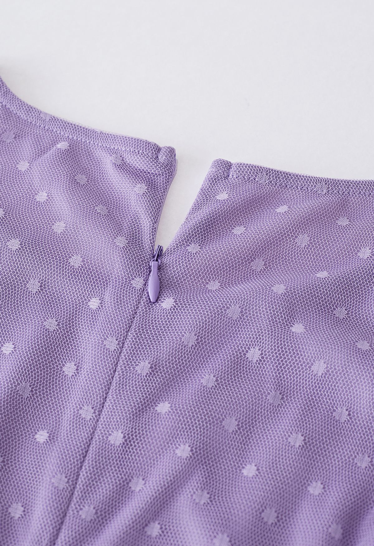 Lovely Dotted Mesh Maxi Dress in Lilac