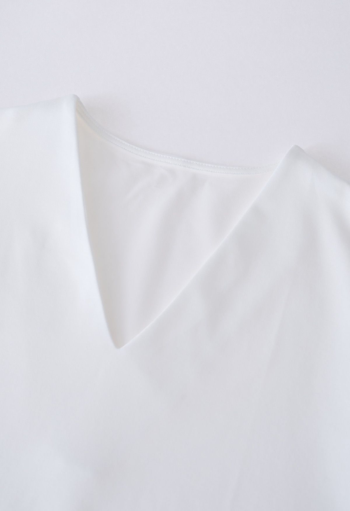 V-Neck Cotton T-Shirt in White
