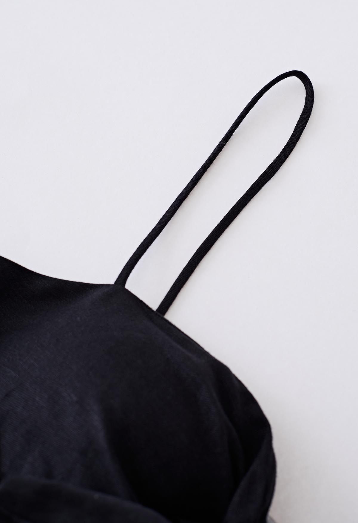 Tie Knot Cami Crop Top in Black - Retro, Indie and Unique Fashion