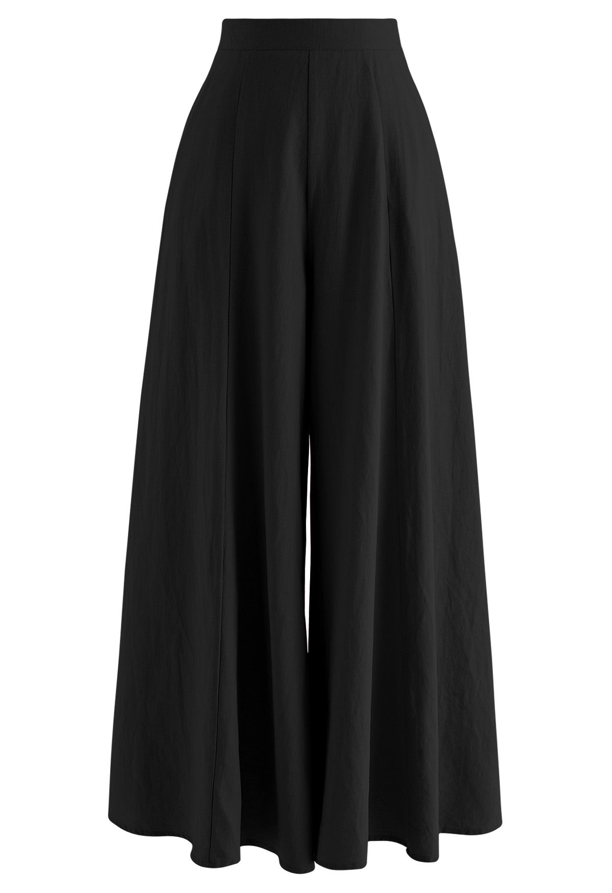 Soft Cotton Wide Leg Crop Pants in Black