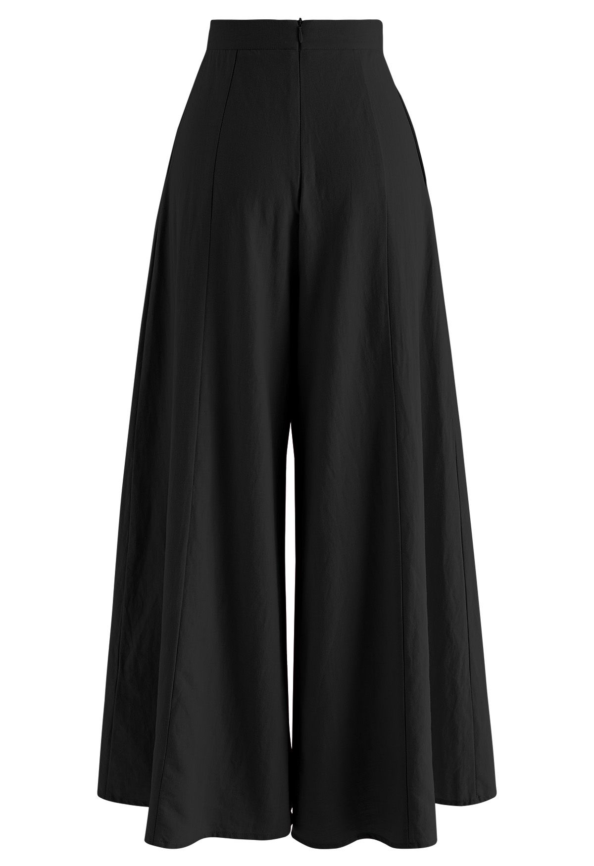 Soft Cotton Wide Leg Crop Pants in Black