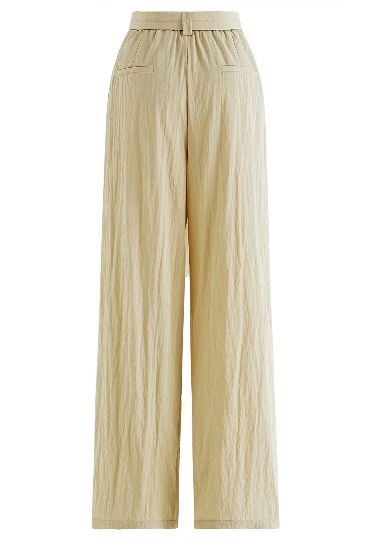 Drape Belt Side Pocket Straight-Leg Pants in Mustard