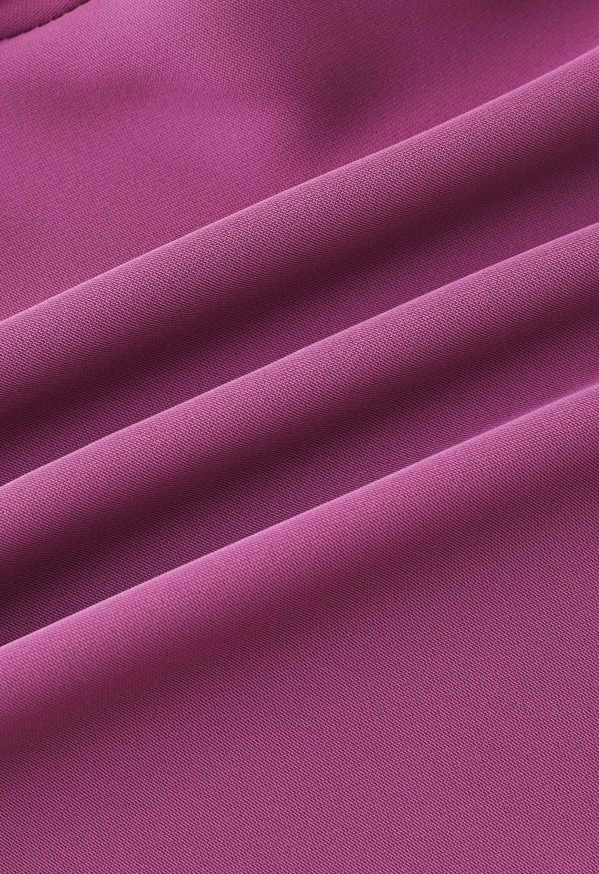 Smooth Satin Pull-On Pants in Magenta