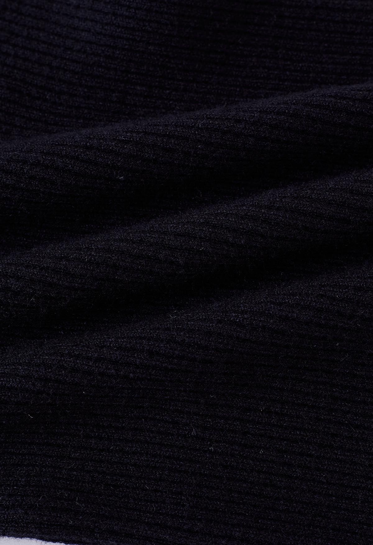 Rib Knit Bustier Tube Top in Black