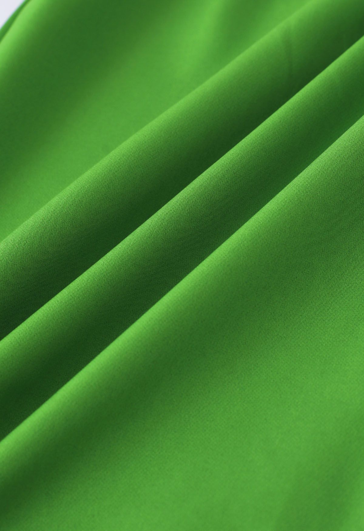 Grass Green Pleated Detail Straight-Leg Pants