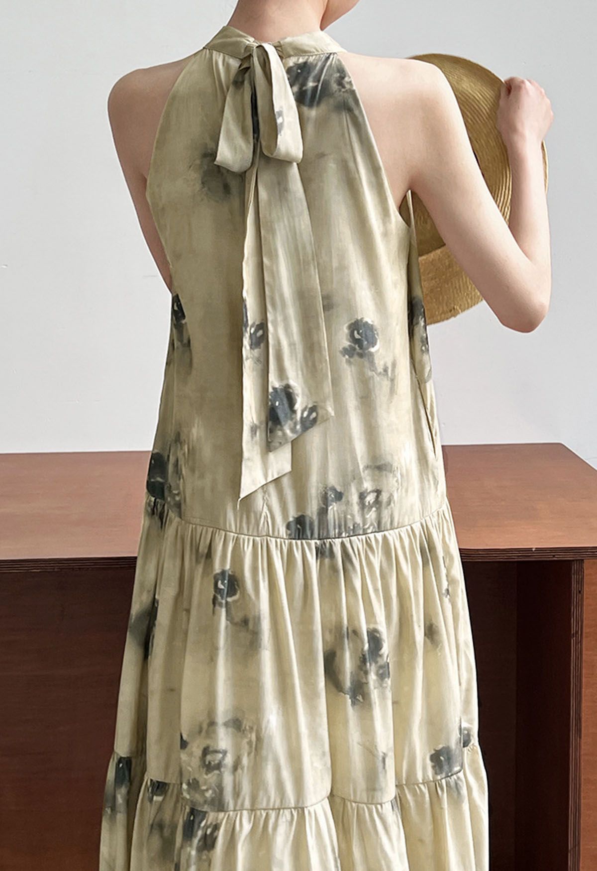 Smooth Ink Painting Halter Dress