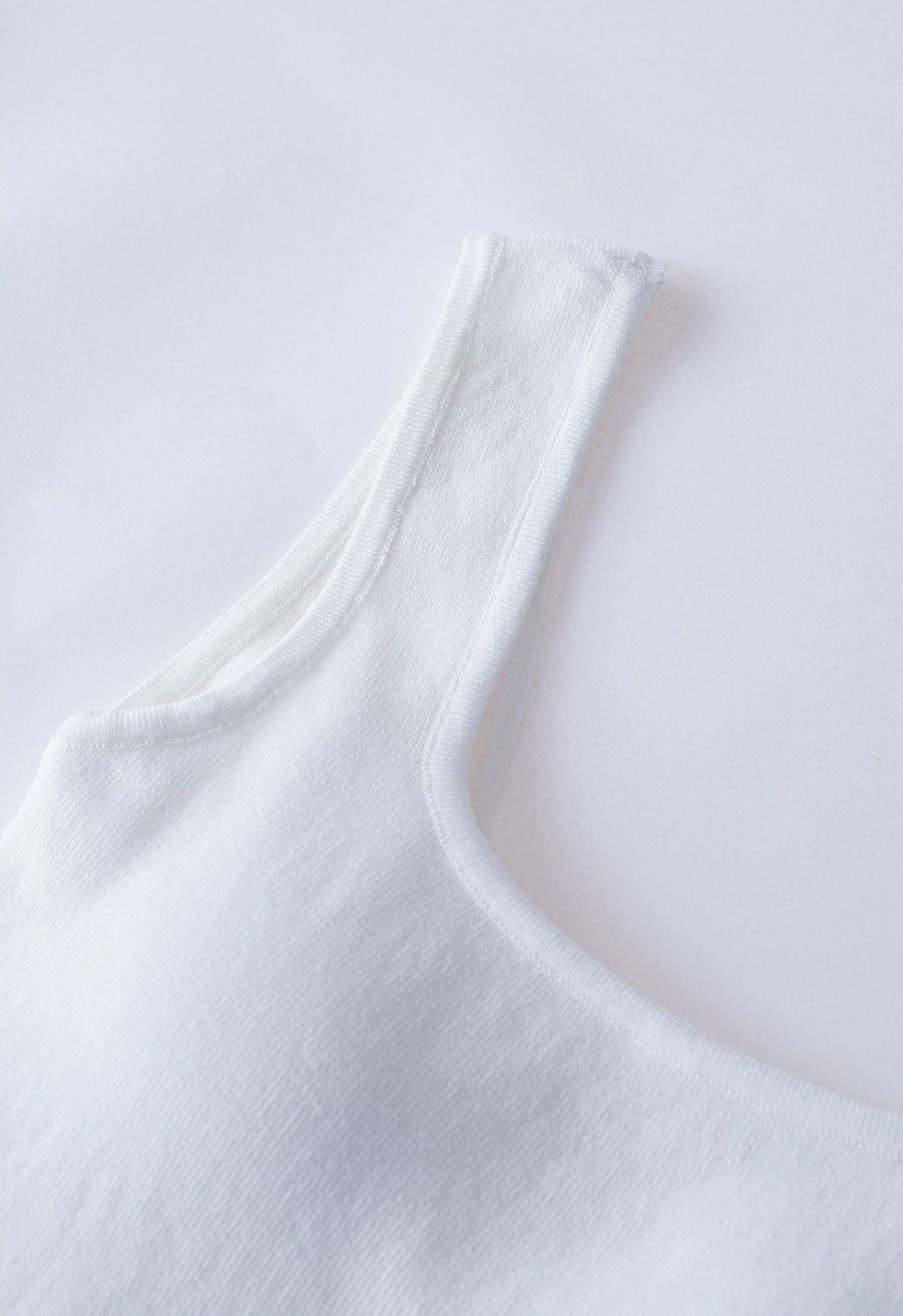 Crisscross Open Back Knit Tank Top in White