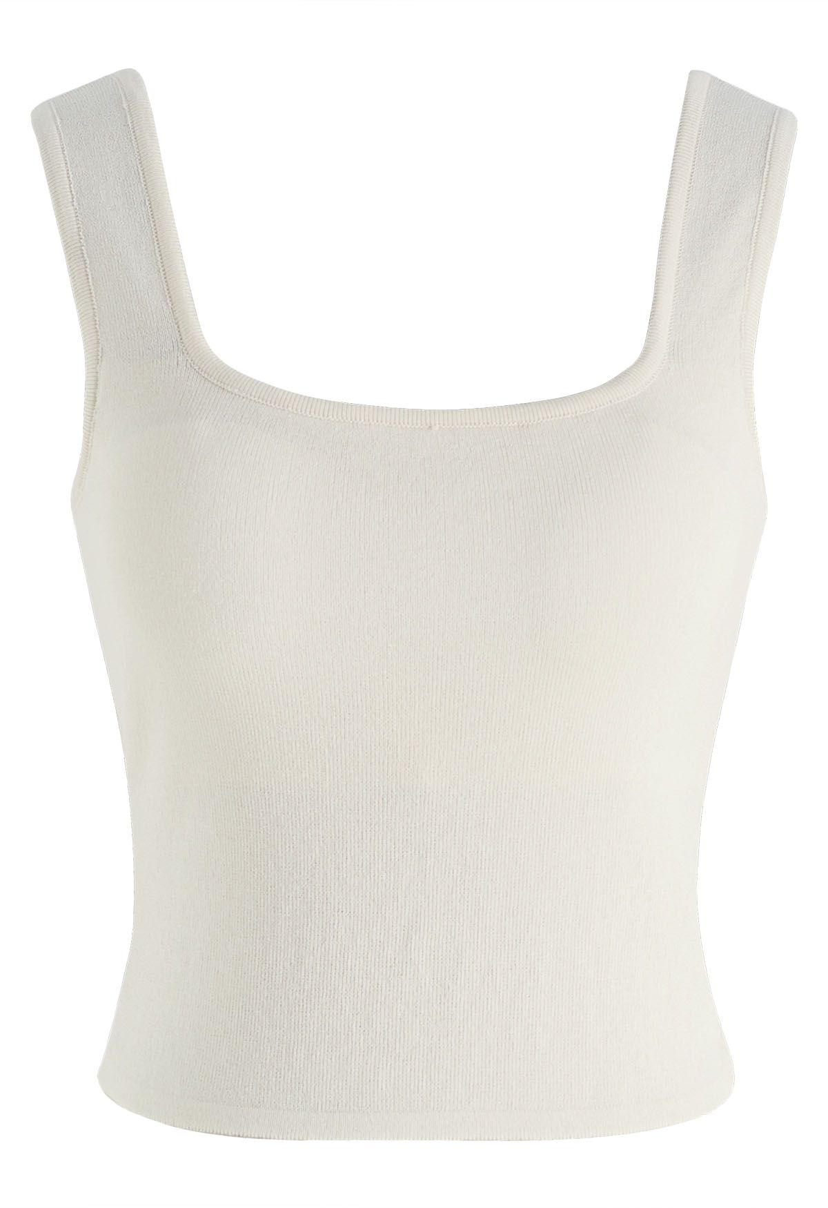 Crisscross Open Back Knit Tank Top in Cream